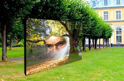 Entwurf Freistehender LED-Teppich mit dem Porträt von Ludwig van Beethoven in der Poppelsdorfer Allee in Bonn von Diana Ramaekers © Diana Ramaekers